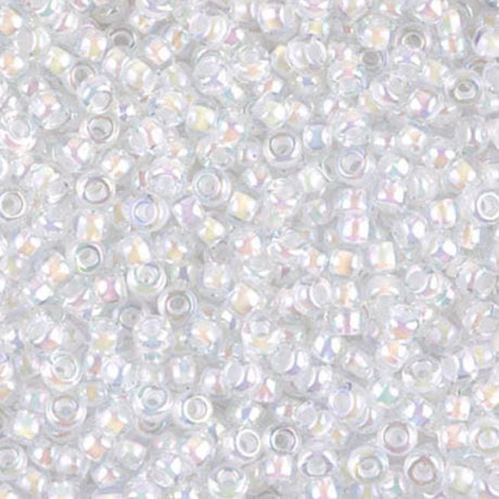 11/0 Crystal White Lined AB, Matsuno Seed Bead 8-284
