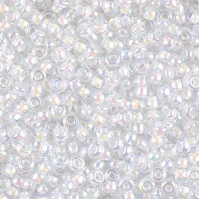 11/0 Crystal White Lined AB, Matsuno Seed Bead 8-284