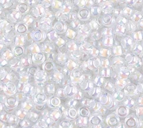 11/0 Crystal White Lined AB, Matsuno Seed Bead 8-284