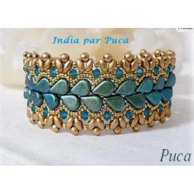 India Bracelet Kit-Amos par Puca beads. Pattern will be mailed with kit purchase, see Description for more details