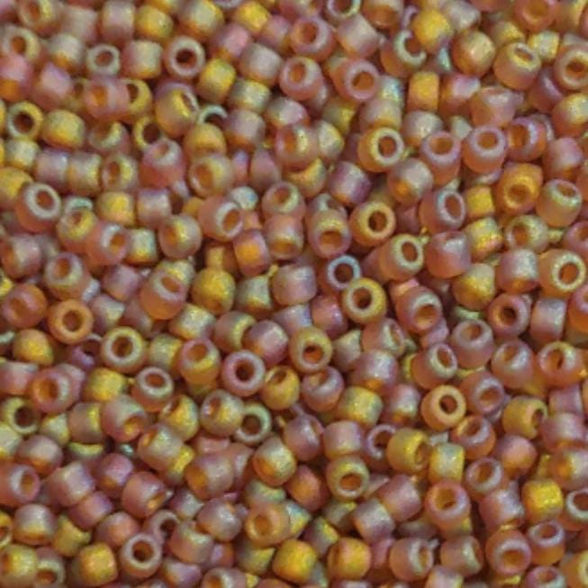 8/0 Matte Transparent Light Topaz AB, Matsuno Seed Bead 8-F257