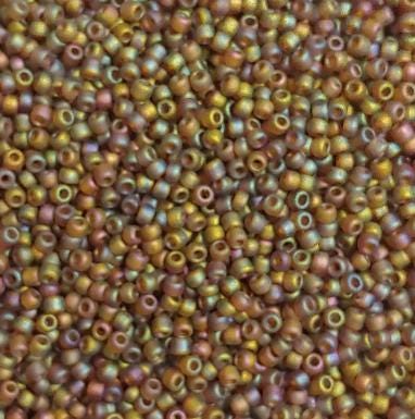 11/0 Matte Transparent Light Topaz AB, Matsuno Seed Bead 11-F257