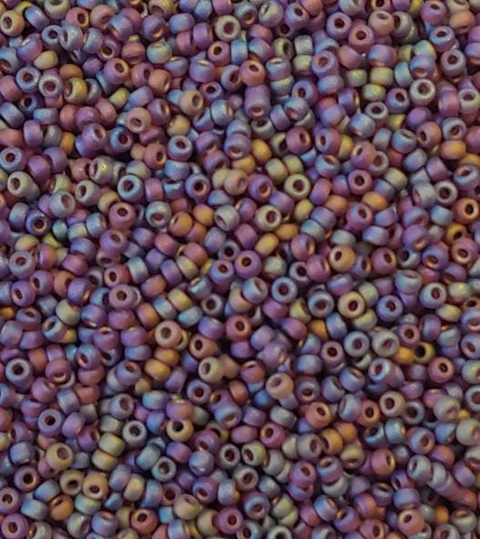 11/0 Matte Dark Smoky Amethyst AB, Miyuki Seed Bead, 11-153FR