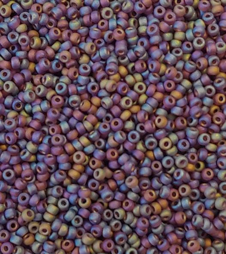 11/0 Matte Dark Smoky Amethyst AB, Miyuki Seed Bead, 11-153FR