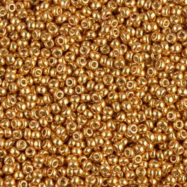 11/0 Duracoat Galvanized Miyuki Glass Seed Bead, Yellow Gold, 4203