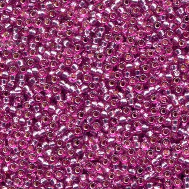 11/0 Duracoat Dyed Hot Pink Silver Lined, Miyuki 4269 10 grams
