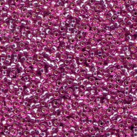 11/0 Duracoat Dyed Hot Pink Silver Lined, Miyuki 4269 10 grams