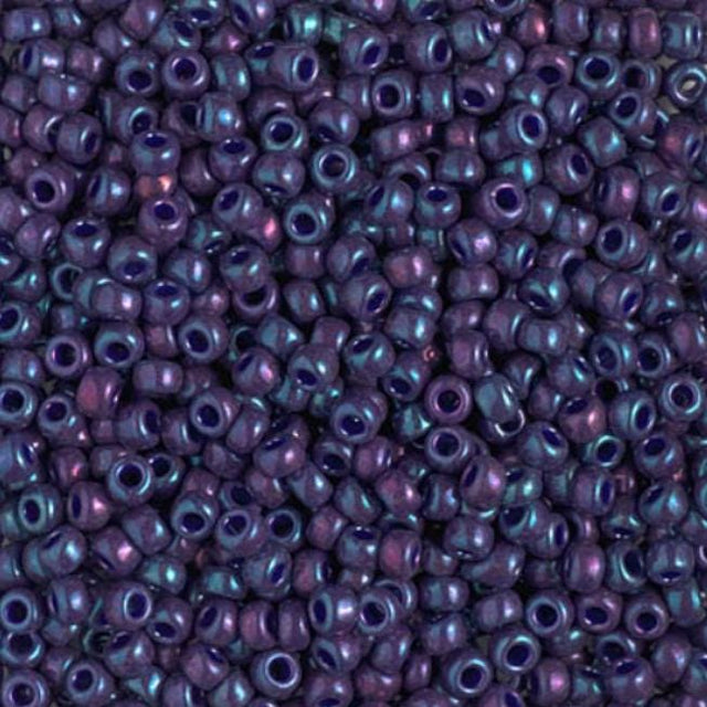 8/0 Opaque Eggplant Luster Miyuki Glass Seed Beads, 1889-10 grams