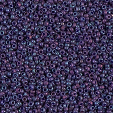 15/0 Opaque Eggplant Luster Miyuki Glass Seed Beads, 1889-10 grams