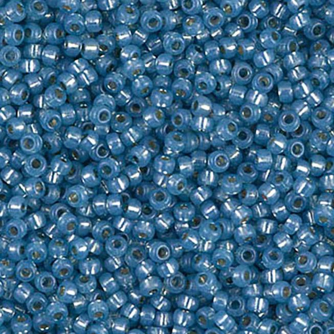 11-4242 Duracoat Dyed Silver Lined Aqua, Miyuki Seed Beads 11/0