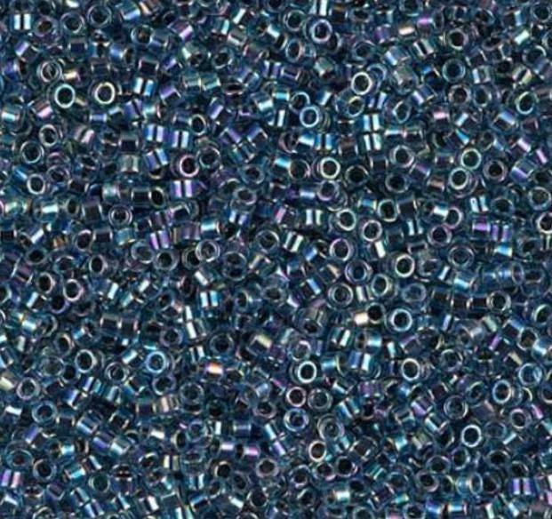 Blue Lined Blue AB, 11/0 Miyuki Delica Bead, DB0085 - 5 Grams