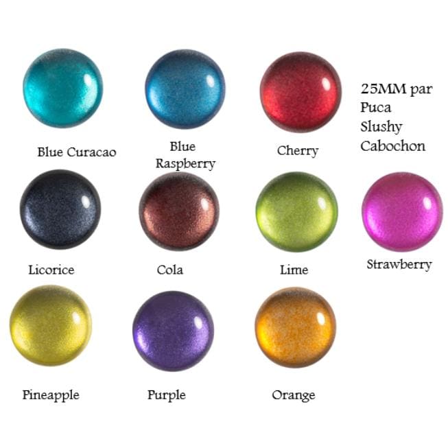 Cabochons Par Puca Ice Slushy, 25mm Czech Glass- Choose the quantity - Choice of colors available select your favorite
