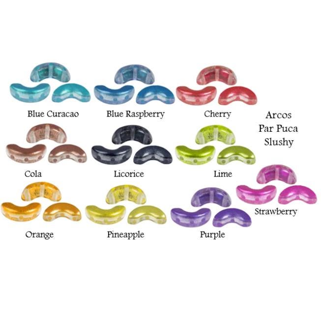 Arcos par Puca Ice Slushy, 3-Hole 5X10MM Czech Glass, 30 Beads - Choose a Color