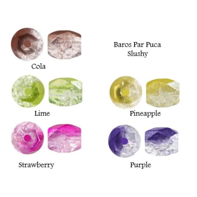 Baros par Puca Ice Slushy, 6x5mm Czech Glass, Approx. 38 Beads 10 grams, Choose a color