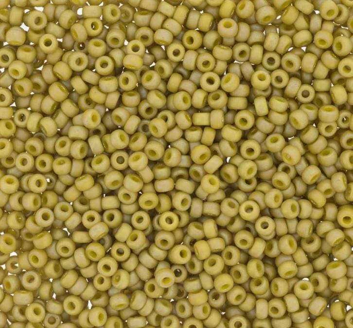 Frosted Opaque Glaze Rainbow Pistachio, 4693 Miyuki size 11/0 Glass Seed Bead, 10 grams