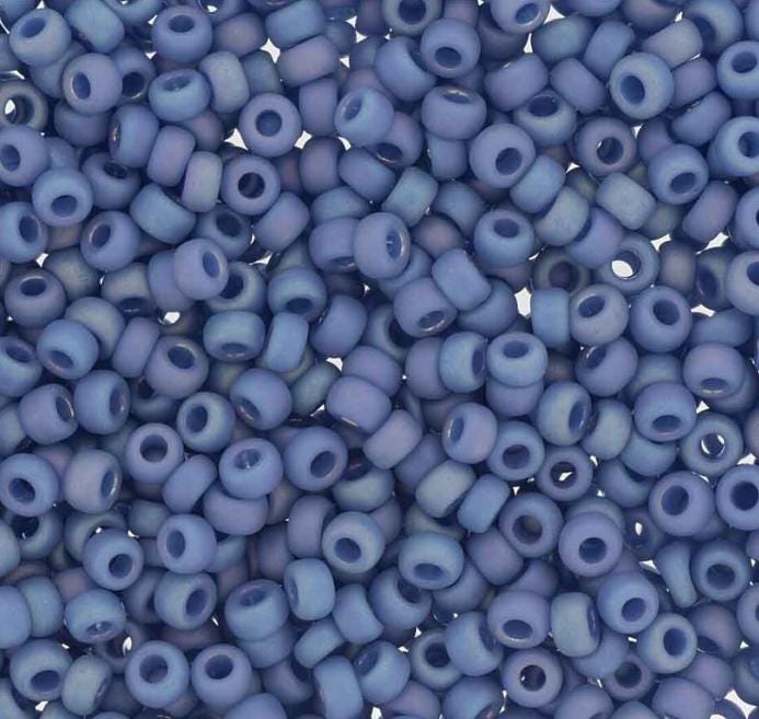 8-4704 Frosted Opaque Glaze Rainbow Soft Blue, Miyuki Seed Bead, 8/0