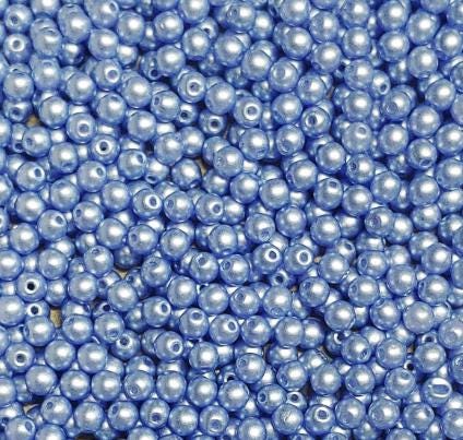 3mm Round Pastel Lt. Sapphire, Czech Glass, 02010-25014
