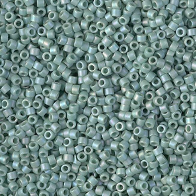 Frosted Opaque Glaze Rainbow Celadon 11/0 Miyuki Delica Bead, DB2313, 5 Grams