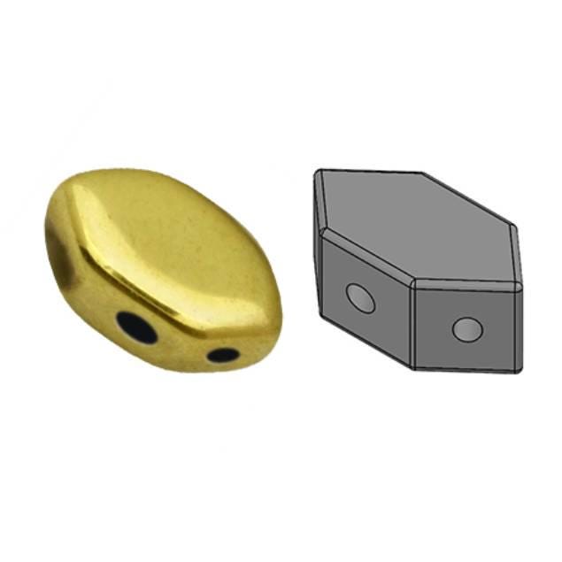 Paros® Par Puca® Full Dorado, 7 x 4mm, 60 beads