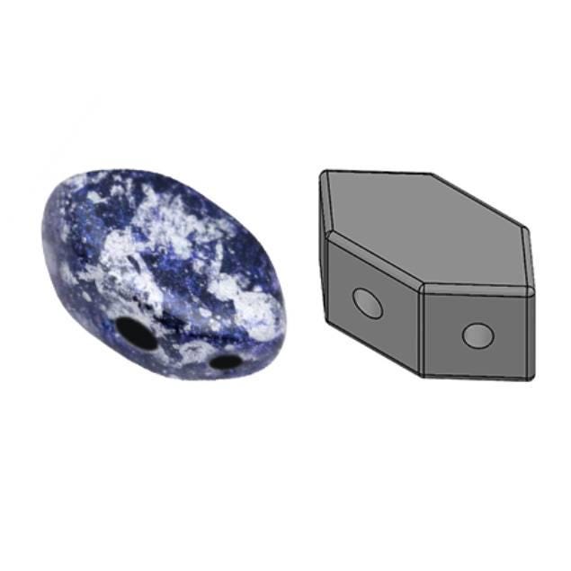 Paros® Par Puca® Tweedy Blue, 7 x 4mm, 60 beads