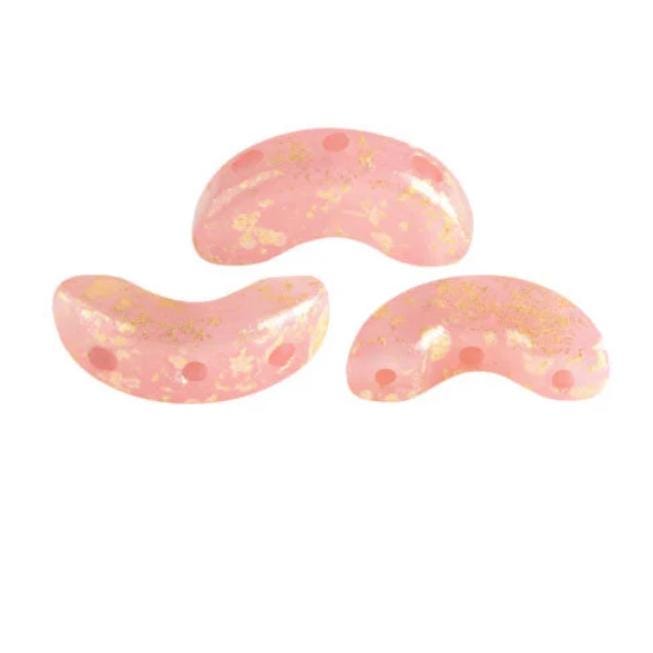Arcos par Puca Rose Opal Splash, 3-Hole 5X10MM Czech Glass, 71020-94401-30 Beads