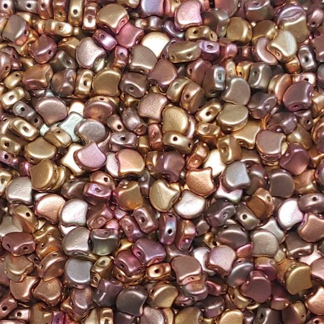 Ginko Bead Violet Rainbow, 2-hole Czech Glass beads, 00030-01640 20 Grams- Color Error