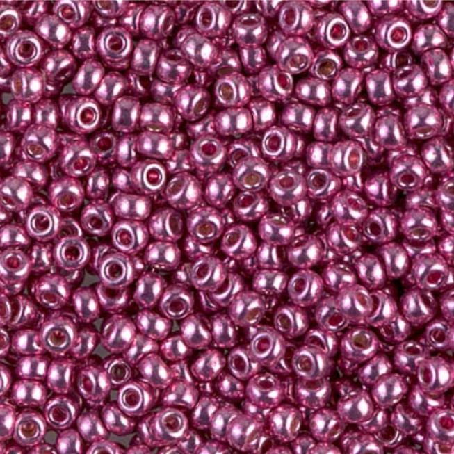 8/0 Duracoat Galvanized Miyuki Round Seed Bead, Hot Pink, 4210