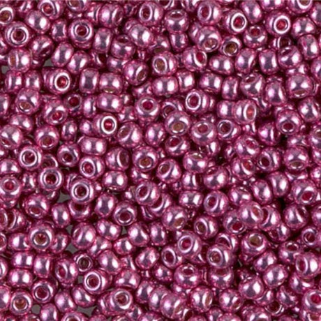 8/0 Duracoat Galvanized Miyuki Round Seed Bead, Hot Pink, 4210