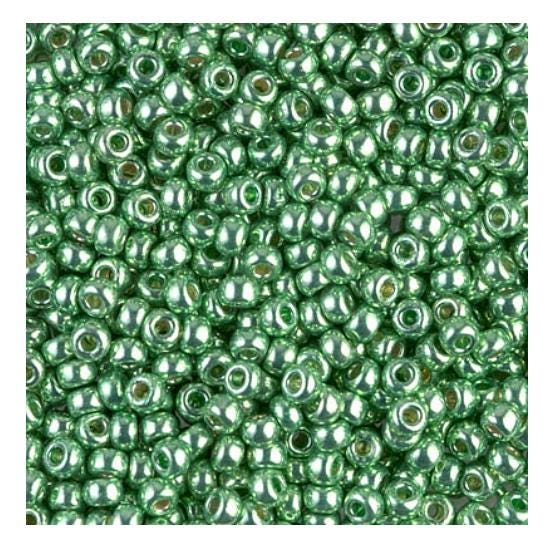 8/0 Duracoat Galvanized Miyuki Glass Seed Bead, Dark Mint Green, 4214
