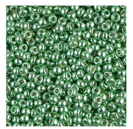 8/0 Duracoat Galvanized Miyuki Glass Seed Bead, Dark Mint Green, 4214