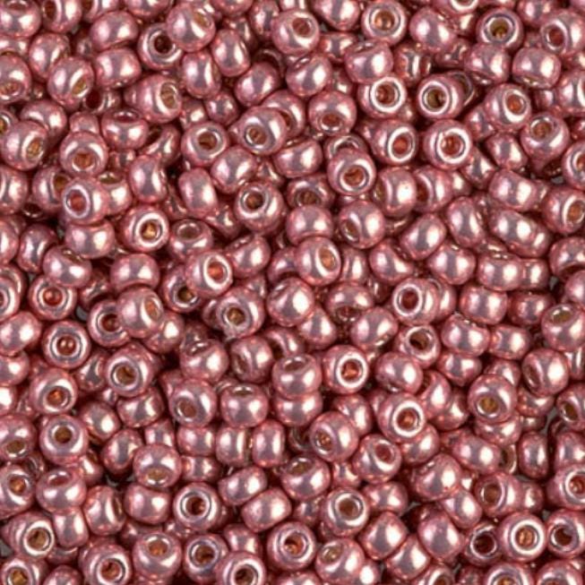 8/0 Duracoat Galvanized Miyuki Glass Seed Bead, Dark Coral, 4209