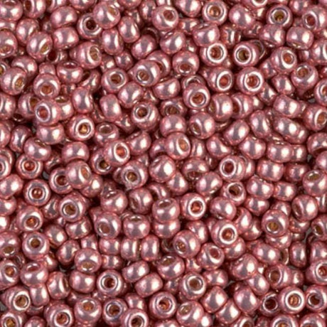 8/0 Duracoat Galvanized Miyuki Glass Seed Bead, Dark Coral, 4209