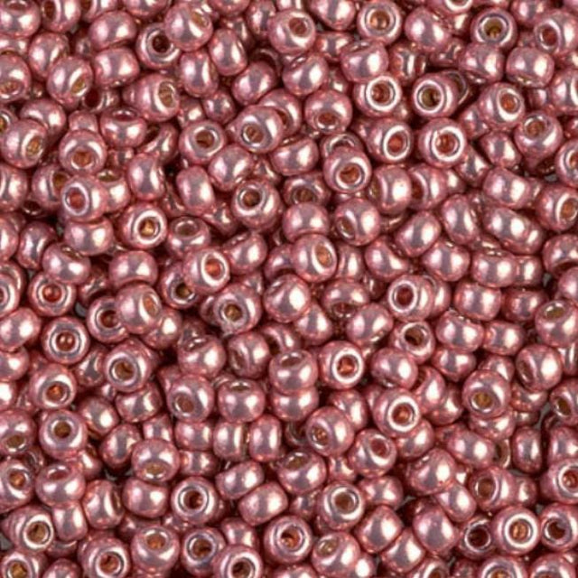 8/0 Duracoat Galvanized Miyuki Glass Seed Bead, Dark Coral, 4209