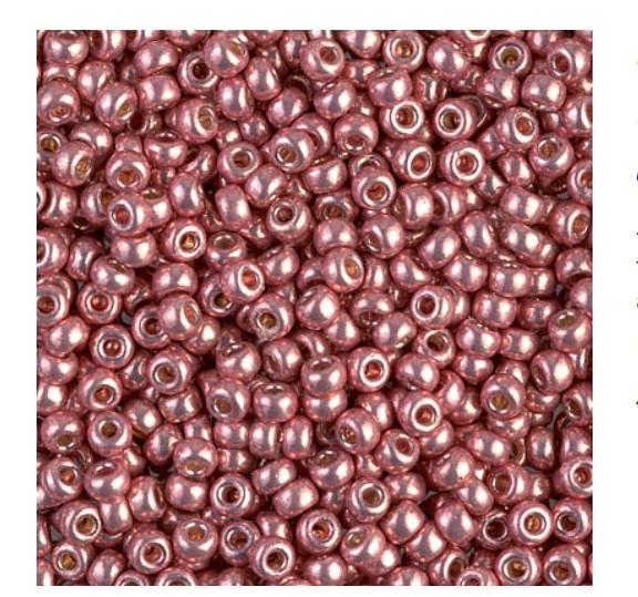 8/0 Duracoat Galvanized Miyuki Glass Seed Bead, Dark Coral, 4209