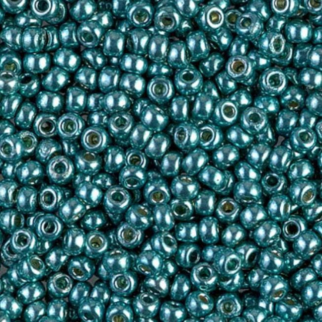8/0 Duracoat Galvanized Miyuki Glass Seed Bead, Dark Sea Foam, 4217