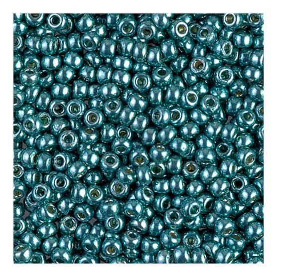 8/0 Duracoat Galvanized Miyuki Glass Seed Bead, Dark Sea Foam, 4217