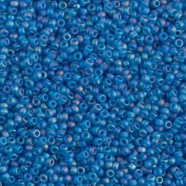 11/0 Matte Transparent Capri Blue AB, Miyuki Seed Bead 11-149FR