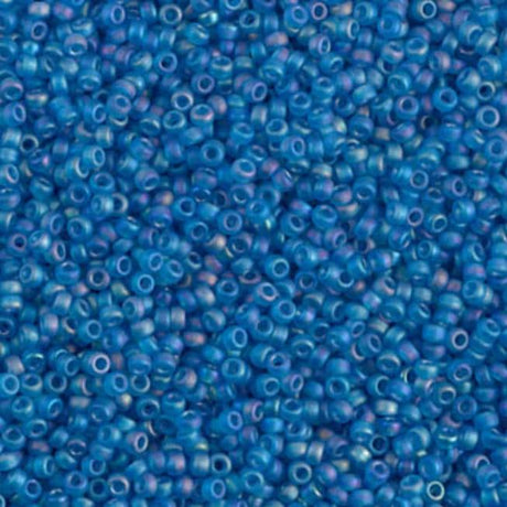 11/0 Matte Transparent Capri Blue AB, Miyuki Seed Bead 11-149FR