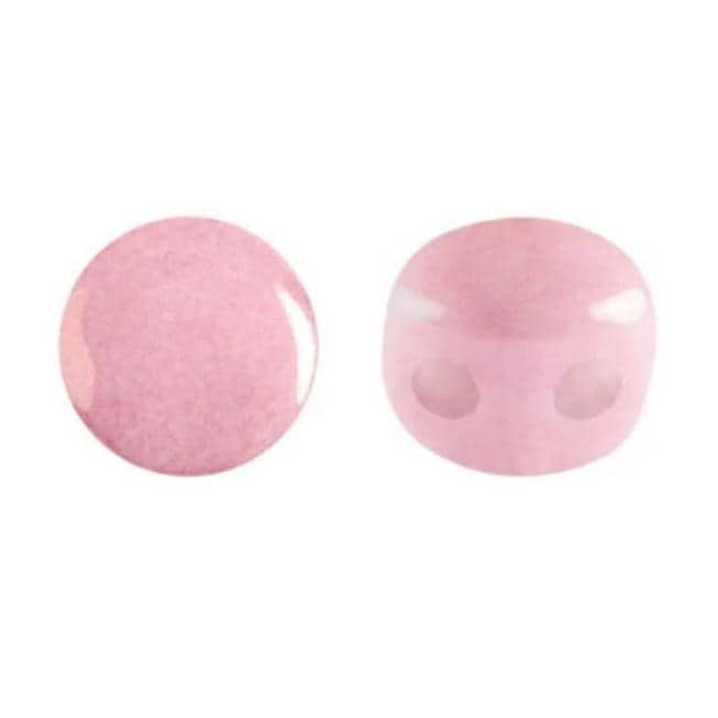 Kalos Par Puca Opaque Light Rose Ceramic Look, 2 hole - 4MM Bead, 50 beads