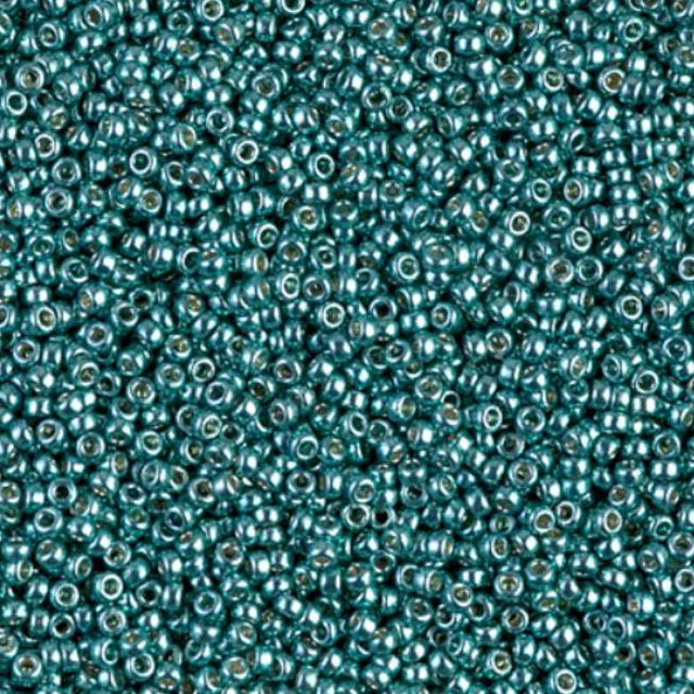 15/0 Duracoat Galvanized Miyuki Seed Bead, Dark Sea Foam, 4217
