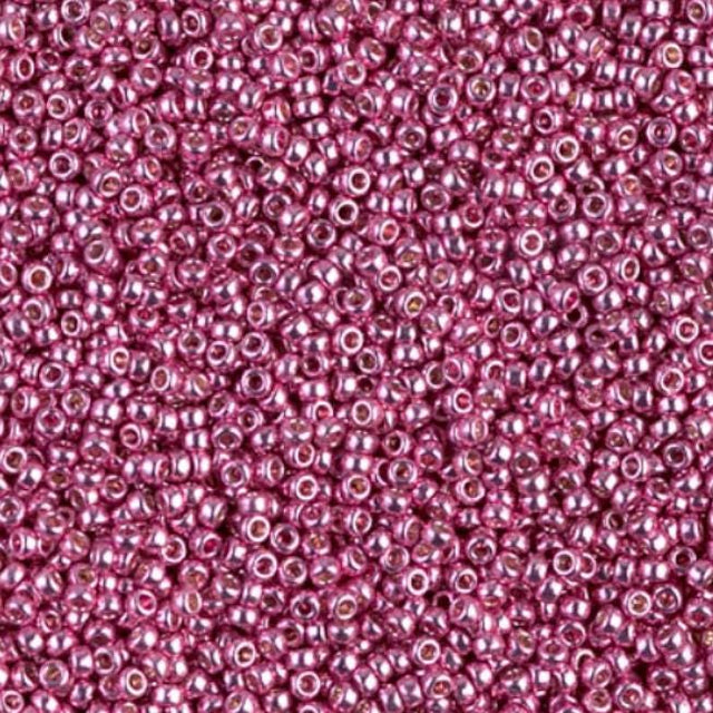 15/0 Duracoat Galvanized Miyuki Seed Bead, Hot Pink, 4210