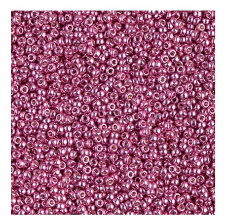 15/0 Duracoat Galvanized Miyuki Seed Bead, Hot Pink, 4210