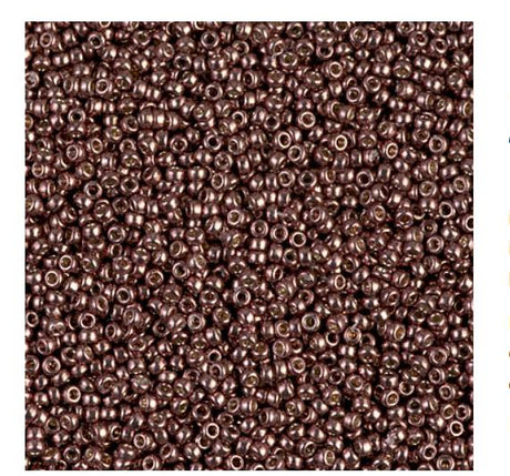 15/0 Duracoat Galvanized Miyuki Seed Bead, Dark Mauve, 4213