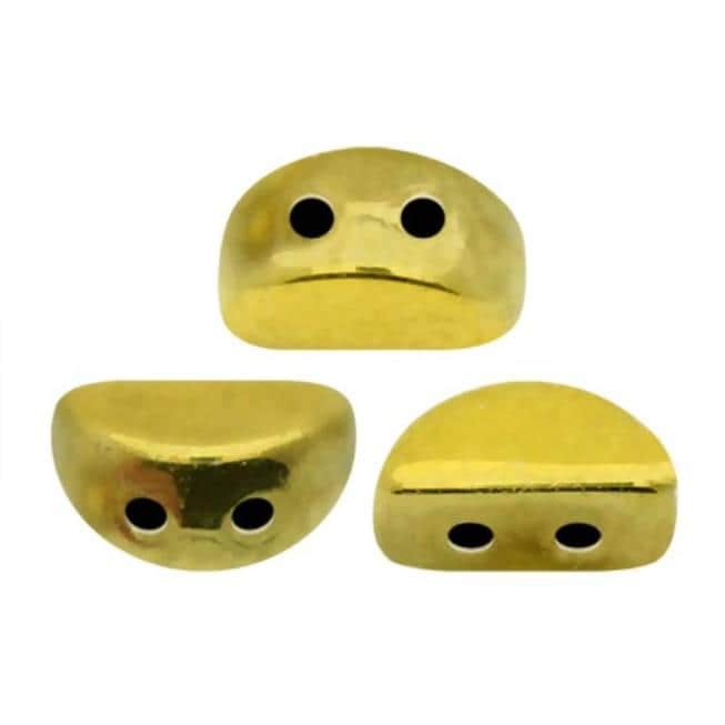 Kos® Par Puca® Full Dorado 2-hole bead, 6 x 3mm 10 grams