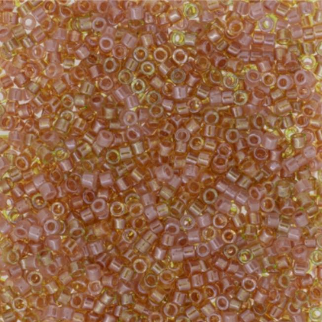 Sparkling Lined Golden Peach Mix Miyuki Delica 11/0 DB0987