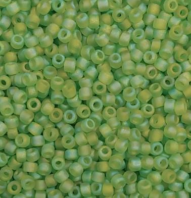 8/0 Transparent Matte Lime AB, Matsuno Seed Bead, 8-F258