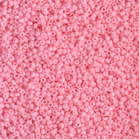 15/0 Duracoat Dyed Miyuki size Seed Bead, Opaque Light Carnation, 4466