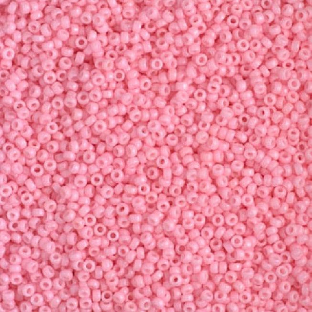 15/0 Duracoat Dyed Miyuki size Seed Bead, Opaque Light Carnation, 4466