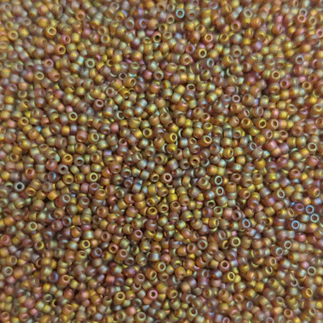 11/0 Matte Transparent Light Topaz AB, Matsuno Seed Bead 11-F257