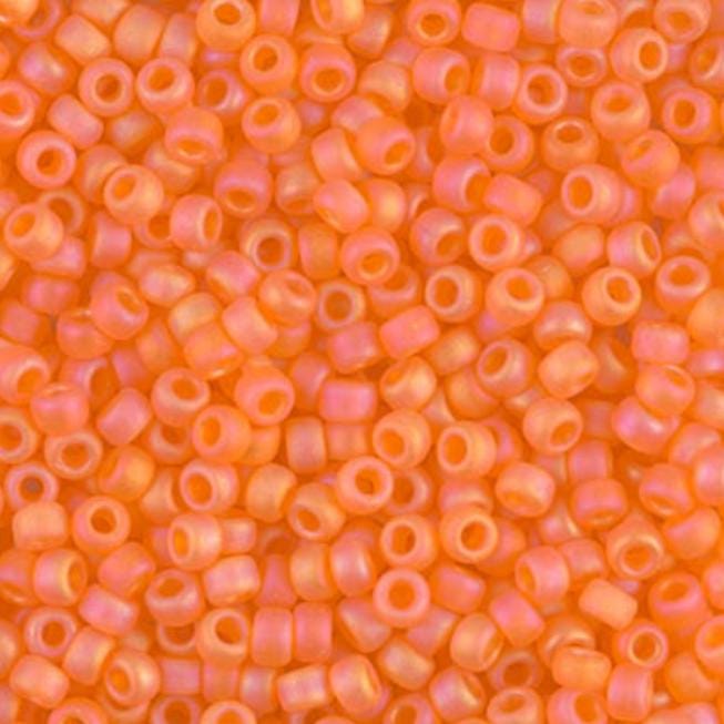 8/0 Matte Transparent Orange AB, Miyuki Seed Bead 8-138FR